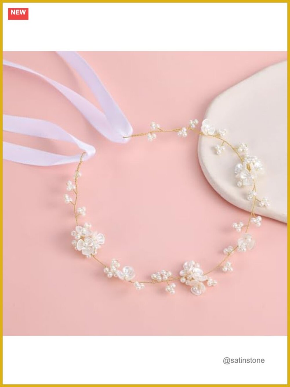 Handmade Wedding Headband Pearl Princess Headpiece for Girls & Women Bridal